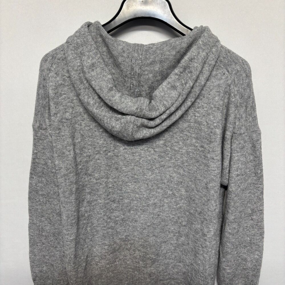 J Crew Women Wool Alpaca Blend Hoodie Sweater Size Medium FA21 Gray D131 -4 - Picture 13 of 16